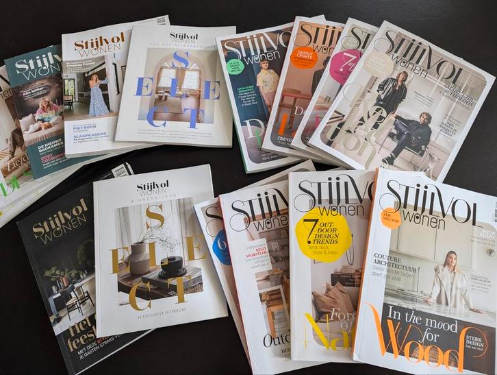 Stijlvol wonen tijdschriften 2025, 2024, 2023, Boeken, Tijdschriften en Kranten, Zo goed als nieuw, Damesbladen, Ophalen of Verzenden