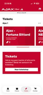 Ajax - Fortuna Sittard 2kaarten, Losse kaart, Twee personen, Februari