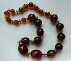 Vintage kunststof barnsteen kralen ketting, Sieraden, Tassen en Uiterlijk, Antieke sieraden, Ophalen of Verzenden, Overige materialen