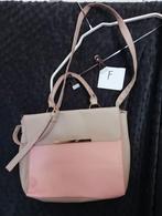 Vintage handtas roze met beige, Handtas, Beige, Ophalen of Verzenden, Zo goed als nieuw