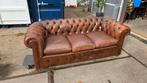 Mooie vintage lederen Chesterfield 3 zits bank, Antiek en Kunst, Antiek | Meubels | Stoelen en Banken, Ophalen