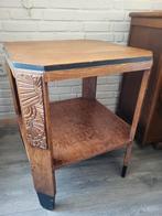 Art Deco Bijzettafel met Houtsnijwerk, Antiek en Kunst, Ophalen
