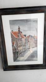 INGELIJSTE AQUAREL "'ERGENS IN NEDERLAND"", Antiek en Kunst, Ophalen of Verzenden