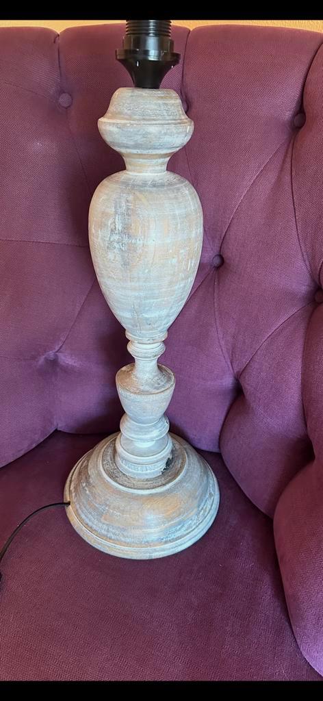 Lampenvoet, hout, landelijk, brocante, Huis en Inrichting, Lampen | Tafellampen, Zo goed als nieuw, Minder dan 50 cm, Hout, Ophalen of Verzenden