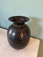 Boho vaas zwart met gouden details – 23 cm, Ophalen of Verzenden, Zo goed als nieuw, Zwart, Minder dan 50 cm