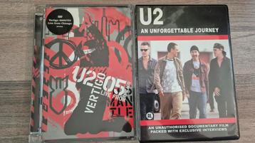 2x DVD U2, Vertigo & An unforgettable journey  beschikbaar voor biedingen