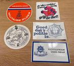 5x vintage retro stickers jaren ‘70 politie militaire, Ophalen of Verzenden, Zo goed als nieuw