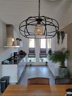 Zwart metalen lamp incl. Lichbol, Huis en Inrichting, Lampen | Hanglampen, Ophalen, Zo goed als nieuw, Minder dan 50 cm