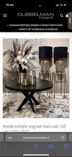 Zwart eetafel, Ophalen, 100 tot 150 cm, Rond, Zo goed als nieuw