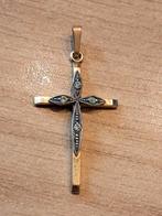 Verguld kruisje met markasite, Ophalen of Verzenden