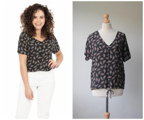 Zusss - prachtige blouse / shirt in zwart / maat M, Kleding | Dames, Tops, Zo goed als nieuw, Maat 38/40 (M), Zwart, Korte mouw