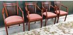 4 Bannink Kersenhout Eetkamer Armstoelen, Huis en Inrichting, Stoelen, Ophalen, Gebruikt, Vier, Rood
