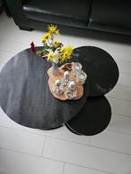 Set van 3 zwarte bijzettafels  mango hout, Huis en Inrichting, Tafels | Bijzettafels, Minder dan 45 cm, Minder dan 55 cm, Gebruikt