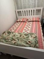 Wit houten bed - Tweepersoons, Wit, Tweepersoons, Zo goed als nieuw, 200 cm