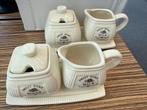 Driedelige set van suikerpot, melkkannetje op dienblaadje, Antiek en Kunst, Antiek | Servies compleet, Ophalen