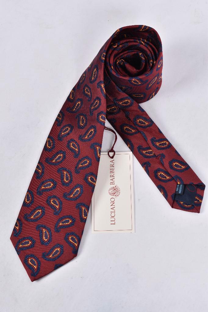 SALE! Luciano Barbera stropdas zijde paisley, Kleding | Heren, Stropdassen, Nieuw, Met patroon, Rood, Ophalen of Verzenden