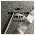Lint - 2.5 cm breed x 90 cm lengte - gebroken wit, Ophalen of Verzenden, Zo goed als nieuw, Lint, Band of Elastiek