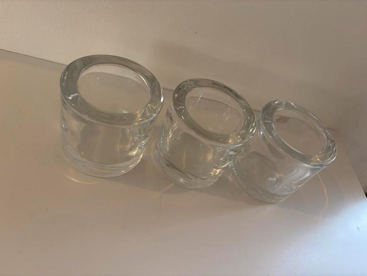 Iittala X Marimekko Kivi Kaarsen 3x Transparant, Huis en Inrichting, Woonaccessoires | Vazen, Zo goed als nieuw, Wit, Minder dan 50 cm