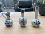 Delfts blauw vaasjes - set van 3, Antiek en Kunst, Antiek | Vazen, Ophalen of Verzenden