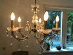 Kroonluchter - Belgische antieke 5 armige kroonluchter, Ophalen, Gebruikt, Glas, Belgisch antiek