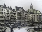 Houtsnede in kleur Zuidblaak Rotterdam Benedictus Henri Wils, Antiek en Kunst, Verzenden