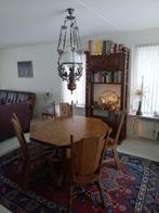 Antieke Ronde Tafel + Stoelen, Antiek en Kunst, Ophalen