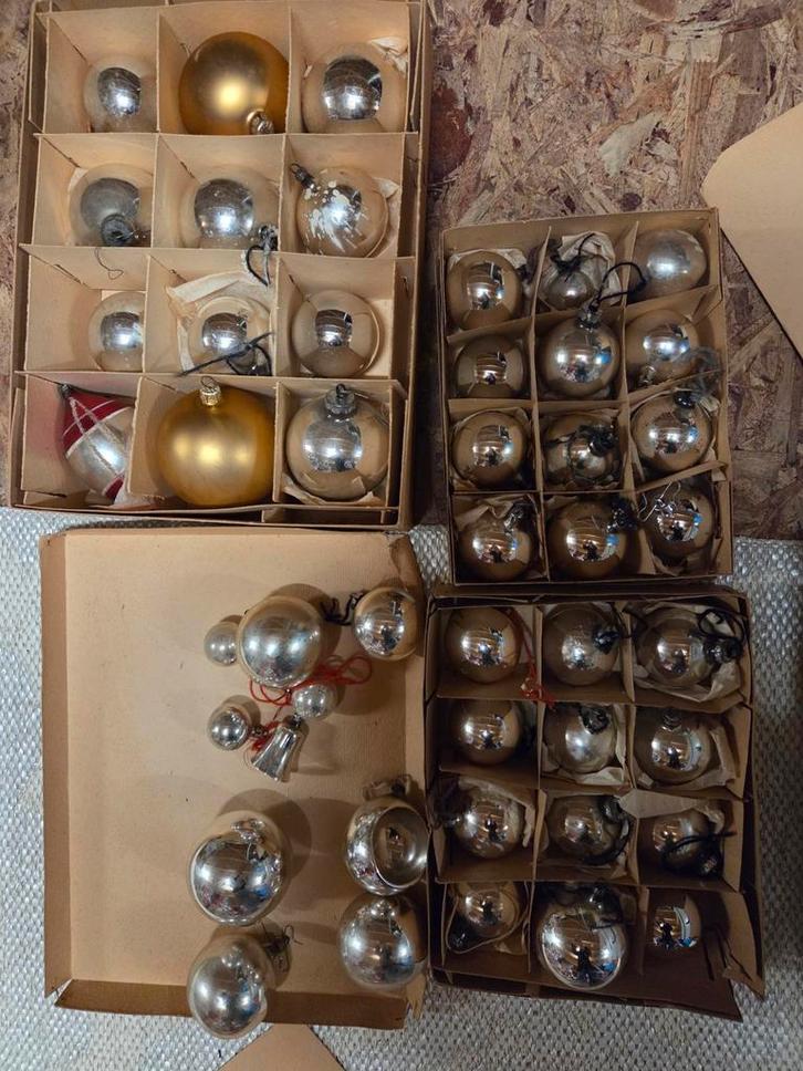 Antieke echt glazen kerstballen  uit nalatenschap, Diversen, Kerst, Gebruikt, Ophalen