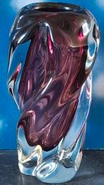 Vaas. MURANO.  Paars. Dik glas. 25 cm., Ophalen, Overige kleuren, Minder dan 50 cm, Glas