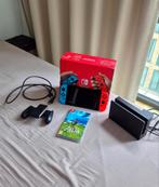 Nintendo Switch + Zelda BOTW game + Zelda TOK Nintendo Case, Ophalen of Verzenden, Zo goed als nieuw, Met 2 controllers, Switch Original