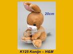 K125 Konijn - H&M bruin velours konijntje, Konijn, Zo goed als nieuw, Ophalen