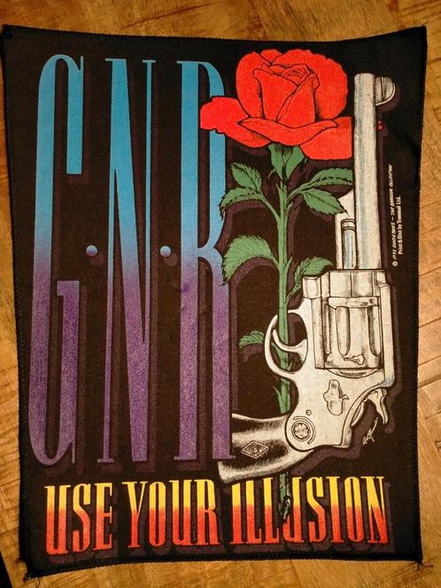 Guns N Roses GNR Use Your Illusion vintage 1993 backpatch, Verzamelen, Muziek, Artiesten en Beroemdheden, Gebruikt, Kleding, Verzenden