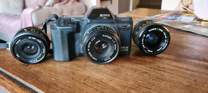 Ricoh XR-X Spiegelreflexcamera met lenzen, Audio, Tv en Foto, Fotocamera's Analoog, Gebruikt, Spiegelreflex, Overige Merken, Ophalen of Verzenden