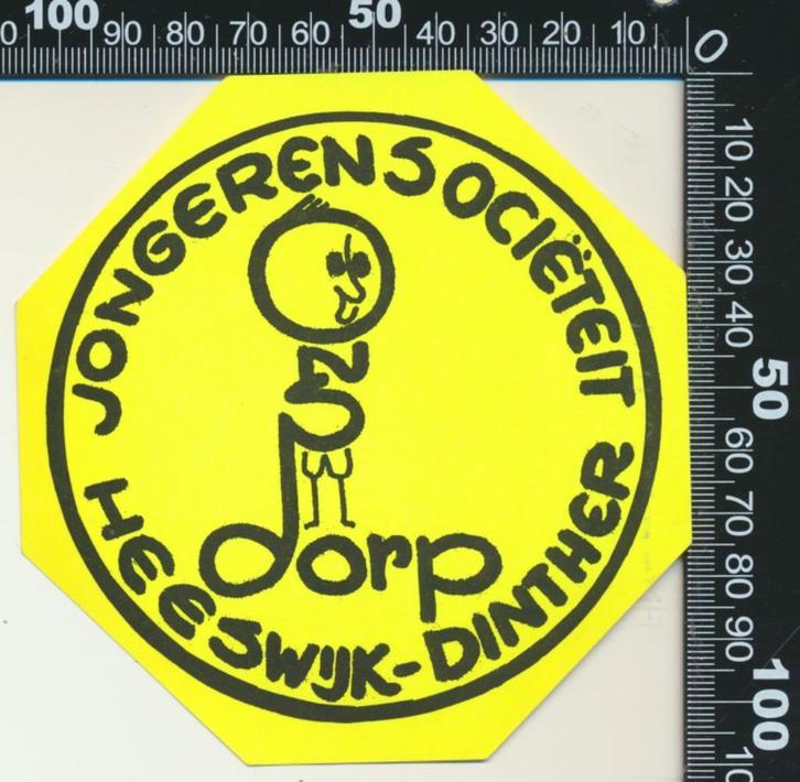 Sticker: Jongerensocieteit Heeswijk Dinther, Verzamelen, Stickers, Zo goed als nieuw, Bedrijf of Vereniging, Ophalen of Verzenden