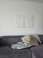 Set van 2 japandi schilderijen handgemaakt wit 50x70, Ophalen of Verzenden