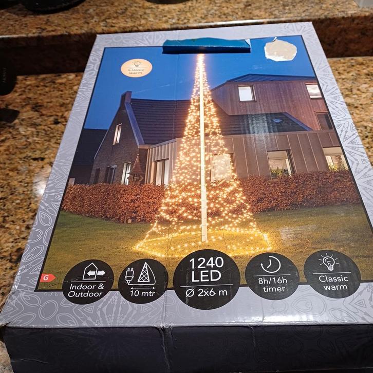 Kerstboom voor Vlaggenmast 6m - Mooie Kwaliteit, Tuin en Terras, Buitenverlichting, Nieuw, Overige typen, Overige materialen, Minder dan 50 watt