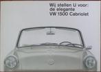 Folder VOLKSWAGEN 1500 Cabriolet 1960, Boeken, Auto's | Folders en Tijdschriften, Nieuw, Volkswagen, Ophalen of Verzenden