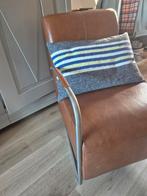 Gognac kleur leer relax stoel fauteuil bruin, Ophalen, Gebruikt, 50 tot 75 cm, Leer