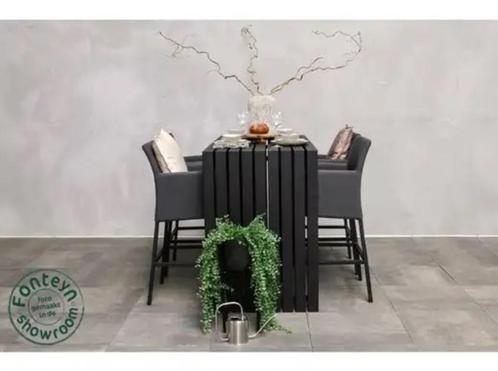 Nieuw uit voorraad | Fonteyn Barset Savage Zwart, Tuin en Terras, Tuinsets en Loungesets, Nieuw, Tuinset, Aluminium, 4 zitplaatsen