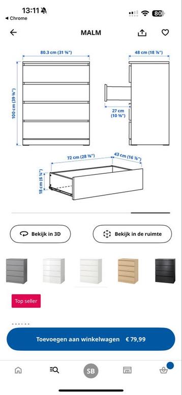 IKEA Malm ladekast - afbeelding 2