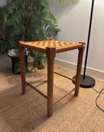 Krukje hout met oranje touw vintage, Huis en Inrichting, Krukjes, Ophalen of Verzenden, Zo goed als nieuw, Hout