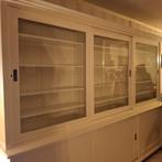 Buffetkast Witte Kast met Glazen Deuren, Ophalen, Glas, 150 tot 200 cm, Landelijk