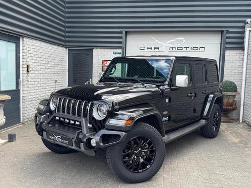 Jeep Wrangler Unlimited 4xe 380 Custom bumper Full Black, Auto's, Jeep, Bedrijf, Te koop, Wrangler, 4x4, ABS, Achteruitrijcamera