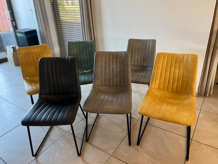 6 Moderne Keukenstoelen voor DIY project, Huis en Inrichting, Stoelen, Gebruikt, Vijf, Zes of meer stoelen, Metaal, Overige kleuren