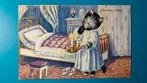 Poes kat gaat slapen, naar bed, goeden nacht 1935, Verzamelen, Ansichtkaarten | Dieren, Ophalen of Verzenden, 1920 tot 1940, Gelopen
