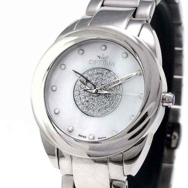 Nieuw: Dames Horloge Optima (Zwitsers), Sieraden, Tassen en Uiterlijk, Horloges | Dames, Nieuw, Polshorloge, Overige merken, Staal