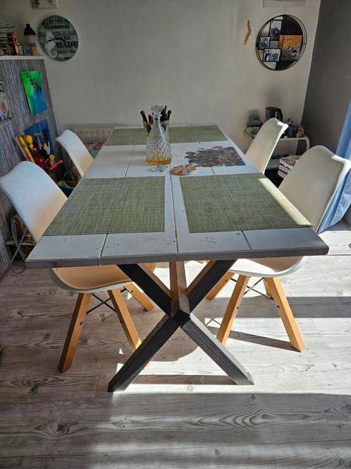 Leuke eettafel met stoelen, Huis en Inrichting, Tafels | Eettafels, Gebruikt, 50 tot 100 cm, 150 tot 200 cm, Vier personen, Rechthoekig