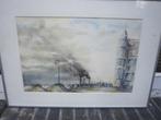 Willemskade R.dam, Mooie IMPRESS. Aquarel m Mus L en VK, Antiek en Kunst, Kunst | Schilderijen | Klassiek, Ophalen