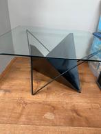 Glazen Design Salon-/Bijzettafel, Huis en Inrichting, Ophalen, Gebruikt, 50 tot 100 cm, Vierkant