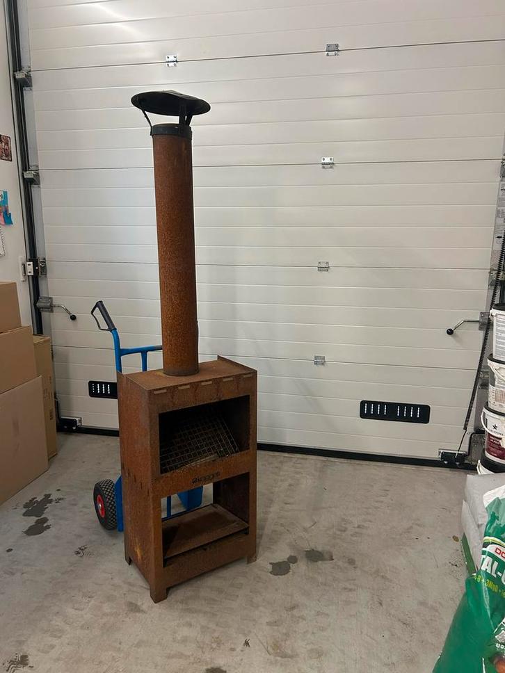 Cortenstalen BBQ / Openhaard voor Buiten, Tuin en Terras, Vuurkorven, Gebruikt, Vuurkorf, Ophalen of Verzenden