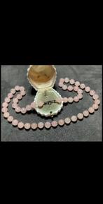 Prachtige zilveren ketting met rozenkwarts!, Ophalen of Verzenden, Zilver, Ketting